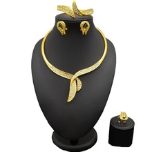 Conjuntos de jóias de tamanho grande mulheres africanas colar conjuntos de jóias de ouro pulseira e brincos 2024 - compre barato