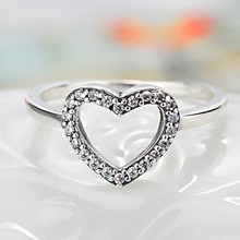 HOMOD 2017 New Silver Color Heart Be My Valentine Brand Ring with Clear CZ Original Women Jewelry Gift 2024 - buy cheap