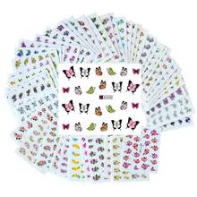 50 Sheets 3D Nail Art Water Transfer Flower Sticker Colorful Tips DIY Decoration  Nail Stickers Wraps Foil Sticker Manicure 2024 - buy cheap