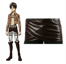Anime Shingeki no Kyojin Attack On Titan Deluxe Edition Cosplay Costumes Chocolate PU Leather Apron Belt Skirt 2024 - buy cheap