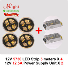 Free Shipping 20 meters 12V 5630 Flexible LED Strip Lights & 2pcs 150W Power Supply Rope LED Light 2024 - buy cheap