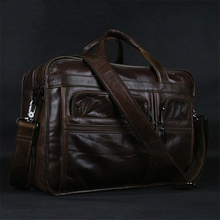 Luxury Genuine Leather Men's Briefcases Business Bag Leather Messenger Bag Shoulder Bag For Men Laptop Briefcase Free Shipping 2024 - buy cheap