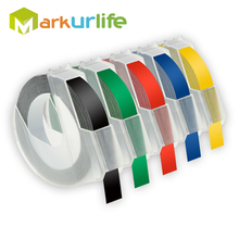 Markurlife 5Pack Compatible para DYMO 3D de plástico de Color mezclado Emobossing etiqueta cinta de 520109 9mm * 3m para Dymo en relieve impresora de etiquetas 2024 - compra barato