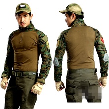 Camisa tática selva floresta camuflagem caça t camisa militar do exército uniforme camiseta homens camo airsoft combate bdu camisas 2024 - compre barato