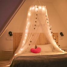 Ropa de cama de princesa para niños, mosquitera de cama redonda romántica para niña, cubierta de cama con dosel, dormitorio de ensueño 2024 - compra barato