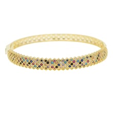 GOLD filled fashion trendy bracelet micro pave colorful cz engagement band 2019 lastest new design jewelry rainbow CZ bracelet 2024 - buy cheap