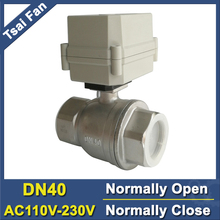 11/2'' stainless steel full port AC110V-230V electric normally open / close valve DN40 Motorized ball valve with indicator 2024 - купить недорого