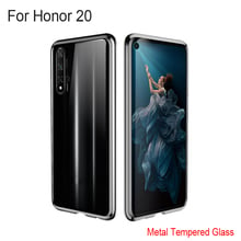 Luxury Magnetic Adsorption flip Case For Huawei Honor 20 Metal Frame Doubl Tempered Glass Cover Honor20 Protective Phone Case 2024 - buy cheap