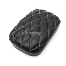 Black PU Diamond Style Leather Motorcycle Rear Fender Solo Seat Cover Pillion Pad 8 Suction Cup Protect for Harley Cafe Racer 2024 - buy cheap