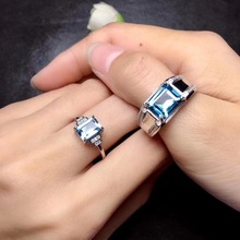 Natural and Real Topaz Ring Engagement Wedding Couple Rings for Lover Natural Topaz Lover's Ring 925 sterling silver 2024 - buy cheap