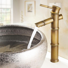 Antique Brass Bamboo Shape Single Handle Bathroom Basin Faucet Mixer Tap anf010 2024 - buy cheap