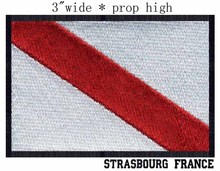 Strasbourg, France Flag 3" wide embroidery patch  for custom flag/embroidery thread/embroidery kit 2024 - buy cheap