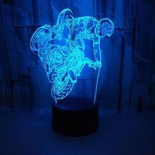 Cool Riding Motorcycle LED 3D Night Light Usb Desk Table Lamp 7 Color Change RGB Gradient Boy Child Birthday New Year Gifts 2024 - buy cheap