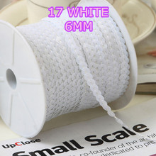 100 Yards 6mm Round Sequins Trim, Sold per Packet of 1 Roll(100 Yards)-17 White 2024 - buy cheap