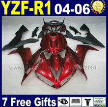Kit de carenado moldeado por inyección para motocicleta YAMAHA R1, carrocería de color rojo oscuro, 05 04 06 2005 2006 YZF R1 2004 2024 - compra barato