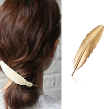 Shuangshuo 2018 Fashion Feather Hair Clip Hair Accessories Hair Ornament Party Decoration Women Leaf Hairpin Christmas Gifts 2024 - buy cheap