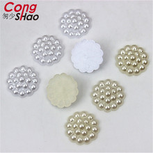 Cong Shao 200pcs 16mm Sun Flower Flatback Imitation Pearl Bead ABS Acrylic Rhinestone Applique Costume Button Accessories CS99 2024 - buy cheap