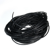 Doreenbeads cabo de 10m 1.5mm de comprimento, joia redonda de couro real da cor preta para fazer jóias do fio diy 2024 - compre barato