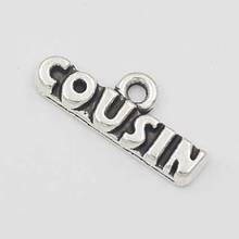 RAINXTAR Fashion Cousin Shape Vintage Alloy Message Family Charms 8*19mm 50pcs AAC795 2024 - buy cheap