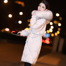 oversize women's winter 2019 new loose large fur collar down jacket female long style slim outerwear coats 2024 - buy cheap