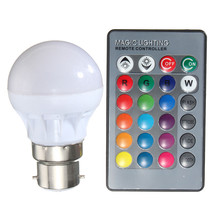 RGB светодиодный светильник B22 3 Вт 16 цветов меняющаяся волшебная лампа Точечный светильник ИК-пульт дистанционного управления праздничный светильник ing Декор 85-265 в 2024 - купить недорого