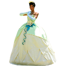 Vestido de princesa tiana fantasia cosplay fantasia carnaval 11 2024 - compre barato