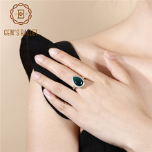 Женское балетное кольцо gemb's, натуральный зеленый агат, натуральный камень, серебро 925 пробы, винтажное ювелирное изделие на годовщину 2024 - купить недорого