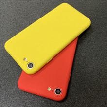 Карамельный цвет чехол для телефона iPhone 7 Чехол 6 6s 8 Plus 5 5S SE сплошной цвет мягкий матовый ТПУ задняя крышка для iPhone X чехол XR XS MAX 2024 - купить недорого