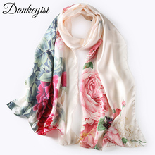 DANKEYISI Women Scarf Luxury Brand Bandanas hijab Foulard Femme bandana Print Pure Silk Scarf Women Scarves Autumn Sjaal 2024 - buy cheap