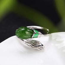 Anel prata pura s925 aberturas de alta qualidade por atacado anéis restauradores de métodos de orquídea puro jade letian 2018 2024 - compre barato