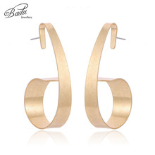 Badu Gold Stud Earring Twisted Metal Big Punk Jewelry Wild Statement Earring Studs for Women Fashion Jewelry Wholesale 2024 - buy cheap