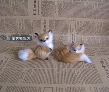 a pair of mini simulation fox toy handicraft lifelike cute fox doll gift about 2024 - buy cheap