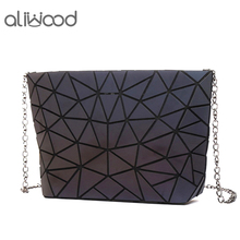 aliwood New Colorful Luminous bag Irregular Chain Women Shoulder Messenger bag Holographic Geometric Female Crossbody Bag Bolsas 2024 - buy cheap