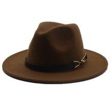 Ozyc-chapéu tipo fedora, aba larga, moda feminina, para outono e inverno, chapéu tipo fedora, da moda, preto 2024 - compre barato