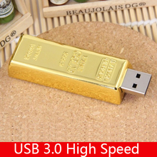 USB 3.0 High Quality Metal Gold Bar Usb Flash Drive 1TB 2TB 64gb 128gb Memory Stick Pen Drive 16gb 32gb Pendrive USB Stick Gift 2022 - buy cheap