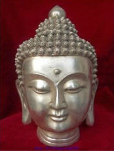 Figura de Tíbet chino del budismo tibetano, cobre blanco Shakyamuni, busto de estatua de cabeza de Buda, venta al por mayor, salidas de fábrica 2024 - compra barato