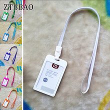 1PC Name Credit Card Holders Women Men Bank Card Neck Strap Card Bus ID Holders Candy Colors Identity Badge With Lanyard 2024 - buy cheap