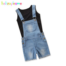 2Piece Summer Tops Baby Girls Outfit Casual Sleeveless Kids T-shirt+Shorts Jeans Toddler Clothes Children Clothing Sets BC1742-1 2024 - buy cheap