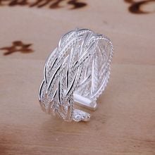 Ring  Silver Plated ring  Silver Plated fashion jewelry ring net shape jewelry wholesale free shipping ddsa LR023 2024 - buy cheap