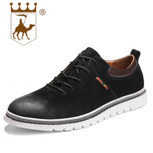 BACKCAMEL/Осенняя мужская обувь из натуральной кожи; модельные туфли на шнуровке; мужская повседневная обувь; дышащая Нескользящая британская обувь; оптовая продажа 2024 - купить недорого