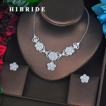HIBRIDE-juegos de joyas para mujer con diseño de flores grandes, accesorios de boda, bisutería femenina, precio al por mayor, N-698 2024 - compra barato