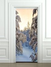 3D Door Mural Winter Forest Door Sticker Wall Print Decal Wall Deco Wall Mural Photo Wall Stickers self adhesive door wrap 2024 - buy cheap