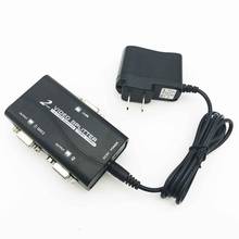 Newly 1 PC to 2 Monitor 2 Port VGA SVGA Video LCD Splitter Box Adapter with Power Cable 2024 - buy cheap