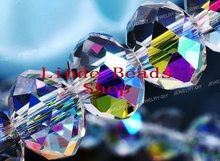 Free Shipping! Wholesale AAA Top Quality  Crystal 5040 Rondelle Beads 8mm - Half Clear AB colour B080451 2024 - buy cheap