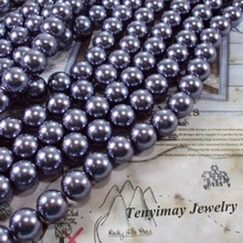 Garantizado 14mm gris oscuro de cristal de imitación de la perla para el bricolaje al por mayor 5 hilos envío gratis 2024 - compra barato