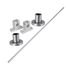 Horizontal 8mm Dia Round Flange Motion Bushing Bearing &500mm Linear Shaft Optical Axis with Rod Rail Support Set of 5 2024 - buy cheap