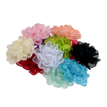 Nishine 2.8" 30pcs/lot Burning Chiffon Fabric Flowers for Girl Headband Hair Clips Diy Women Kids Headwear Hair Accessories 2024 - buy cheap