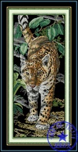 Top Quality hotsell lovely counted cross stitch kit leopard panther in forest 2024 - buy cheap