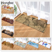 Hongbo-Felpudo con estampado 3D de mapa del mundo, tapete creativo antideslizante con absorción de agua para la cama, habitación, cocina, decoración del hogar 2024 - compra barato