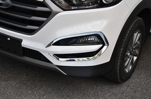 ABAIWAI-pegatinas de coche para Hyundai Tucson 2015 2016 2017, luces antiniebla de cabeza, marco cromado, accesorio de modificación automática para motocicleta, 2 uds. 2024 - compra barato